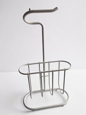 Over Door Toilet Paper Holder Rack Bathroom Storage Metal Organizer White